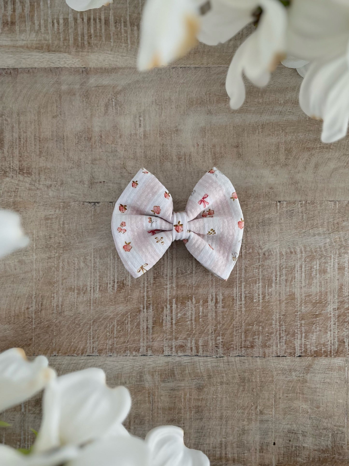 Berry Stripe - Pink Bow Tie