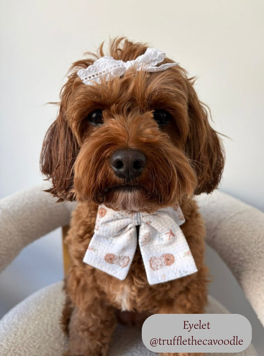 Embroidered Ribbon Hair Bows