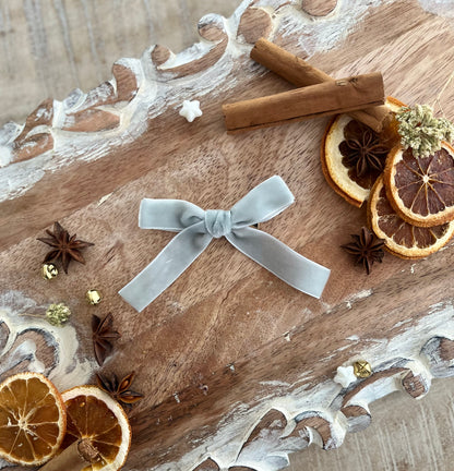 Moss Velvet Hair Bow