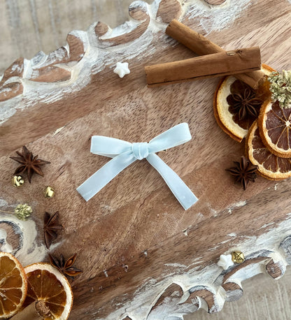 Powder Blue Velvet Hair Bow