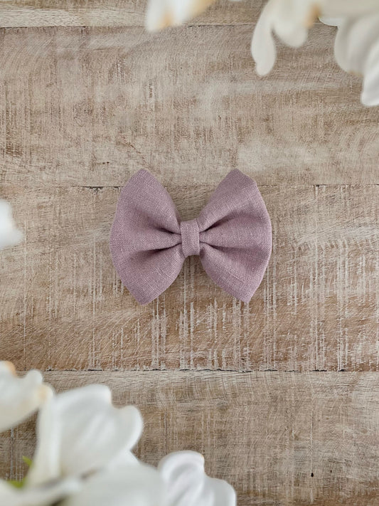 Strawberry Puff Linen Bow Tie
