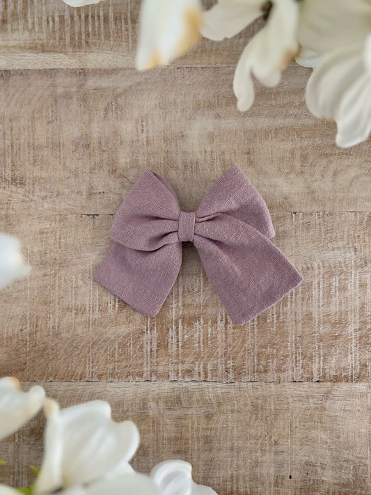 Strawberry Puff Linen Sailor Bow