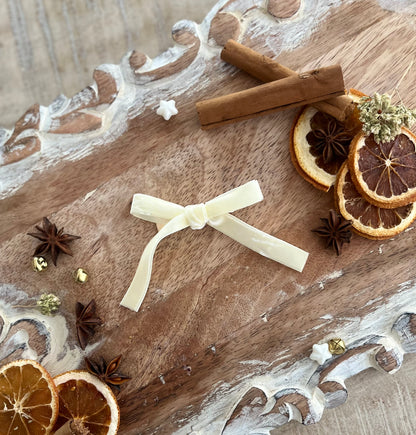 Buttercream Velvet Hair Bow