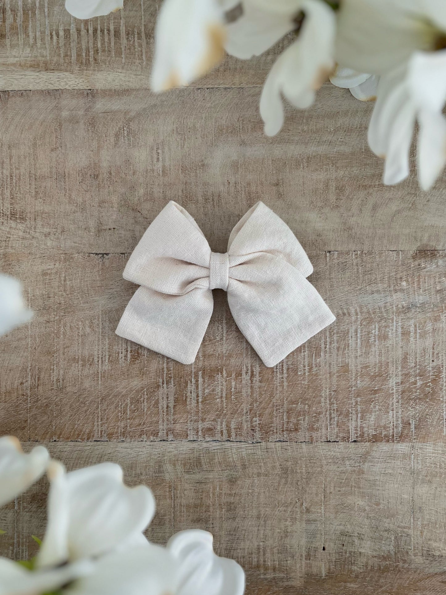 Cream Linen Sailor Bow