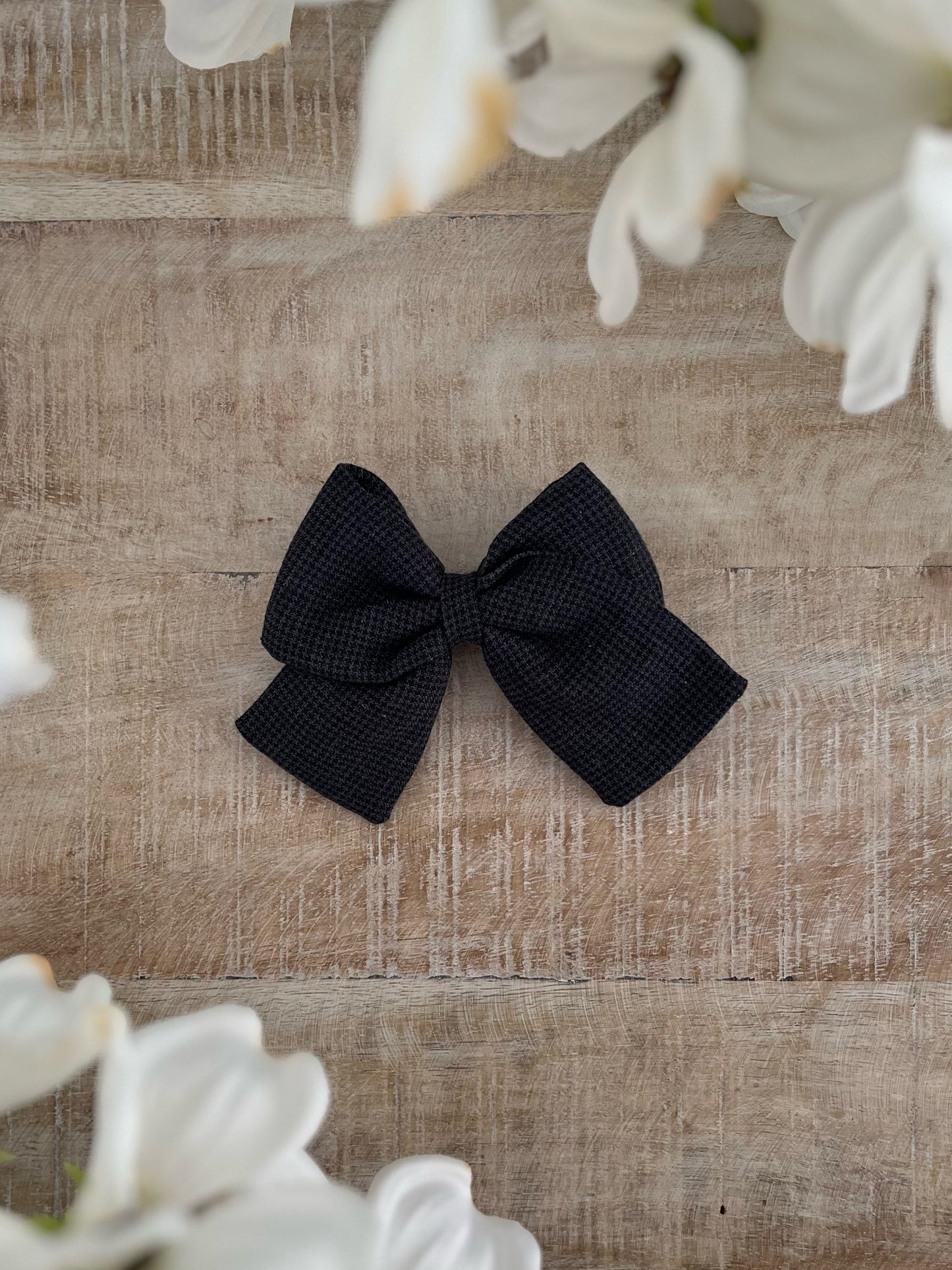 Pepper Micro Check Linen Sailor Bow