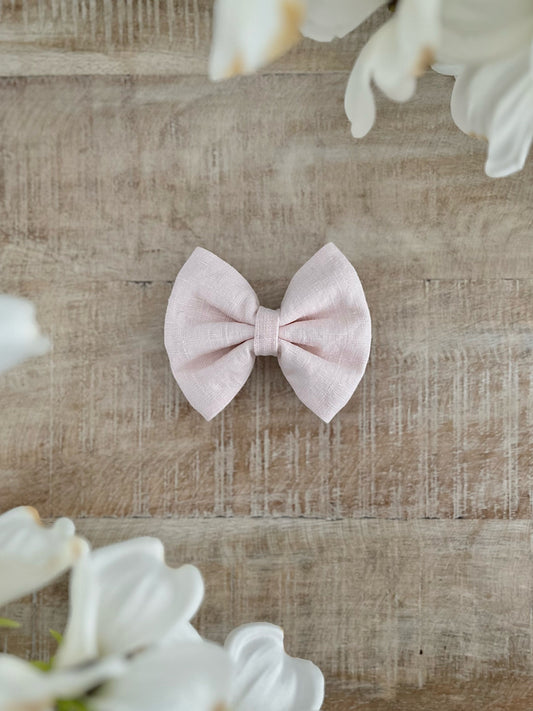 Marshmallow Linen Bow Tie