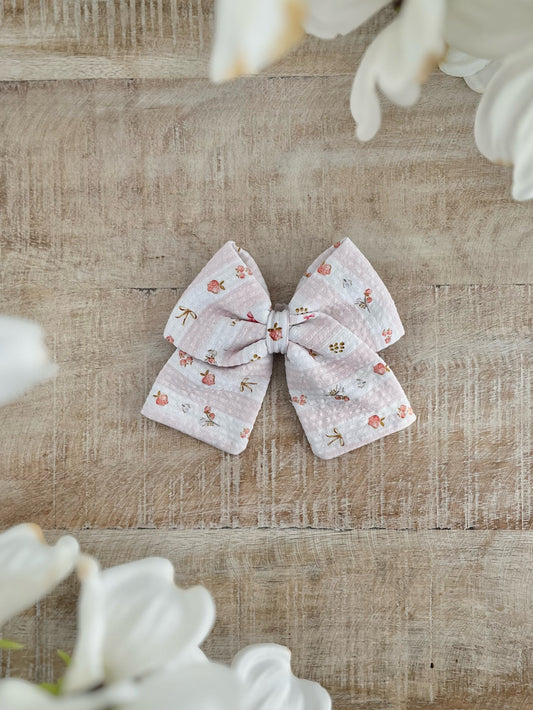 Berry Stripe - Pink Sailor Bow