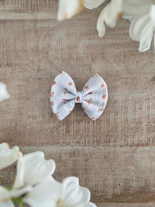 Berry Stripe - Blue Bow Tie