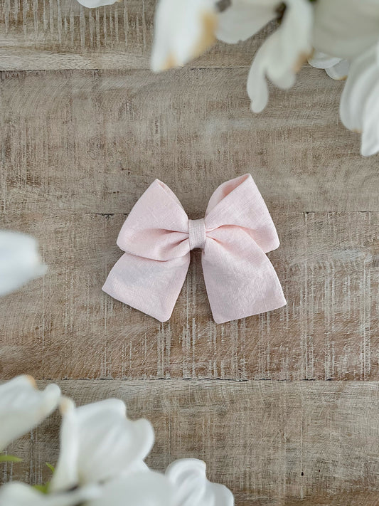 Marshmallow Linen Sailor Bow