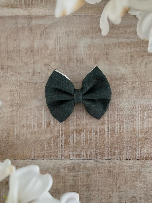 Thyme Linen Bow Tie