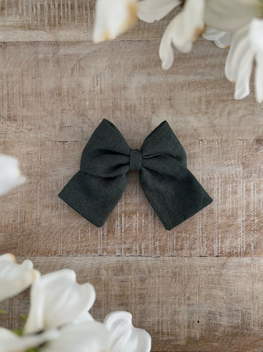 Thyme Linen Sailor Bow