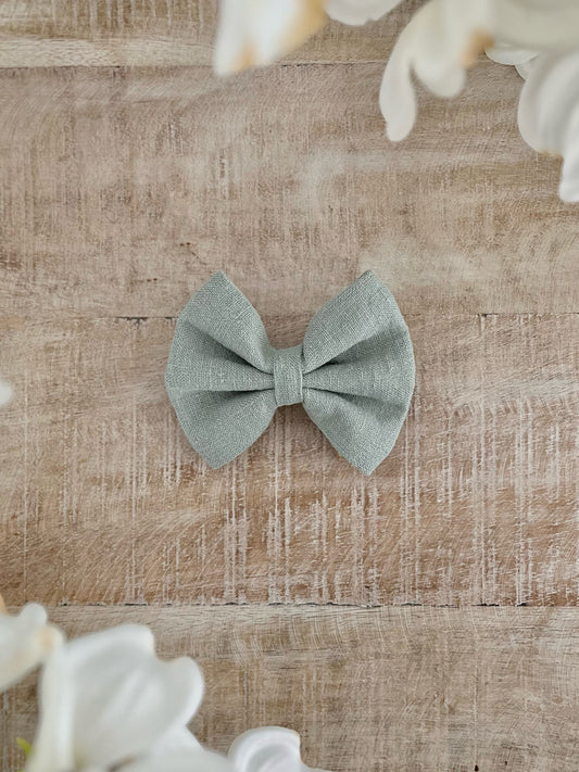 Sage Linen Bow Tie