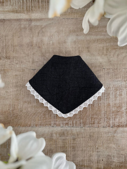 Pepper Micro Check Linen Bandana